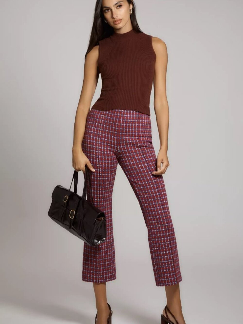 Anthropologie The Margot Kick-Flare Cropped Pants by Maeve S RED new